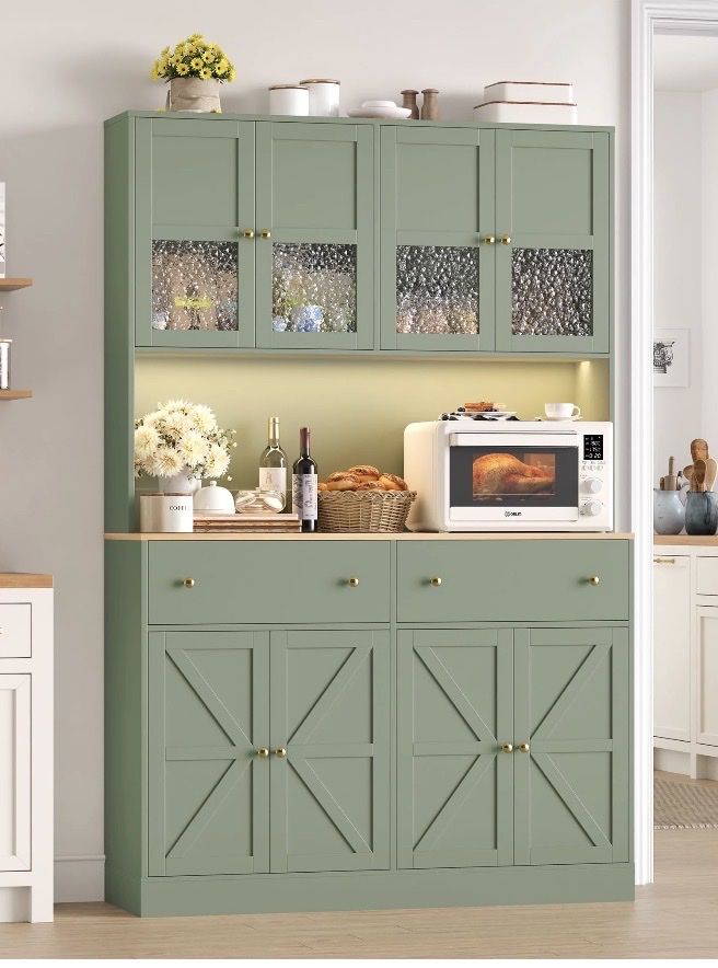 New 71" Kitchen Pantry Cabinet Cupboard Storage