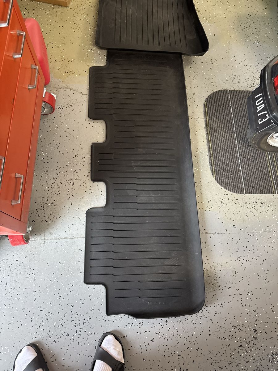 OEM Tesla Model Y All-Weather Floor Mats - Front & Rear, Black Rubber (Used)