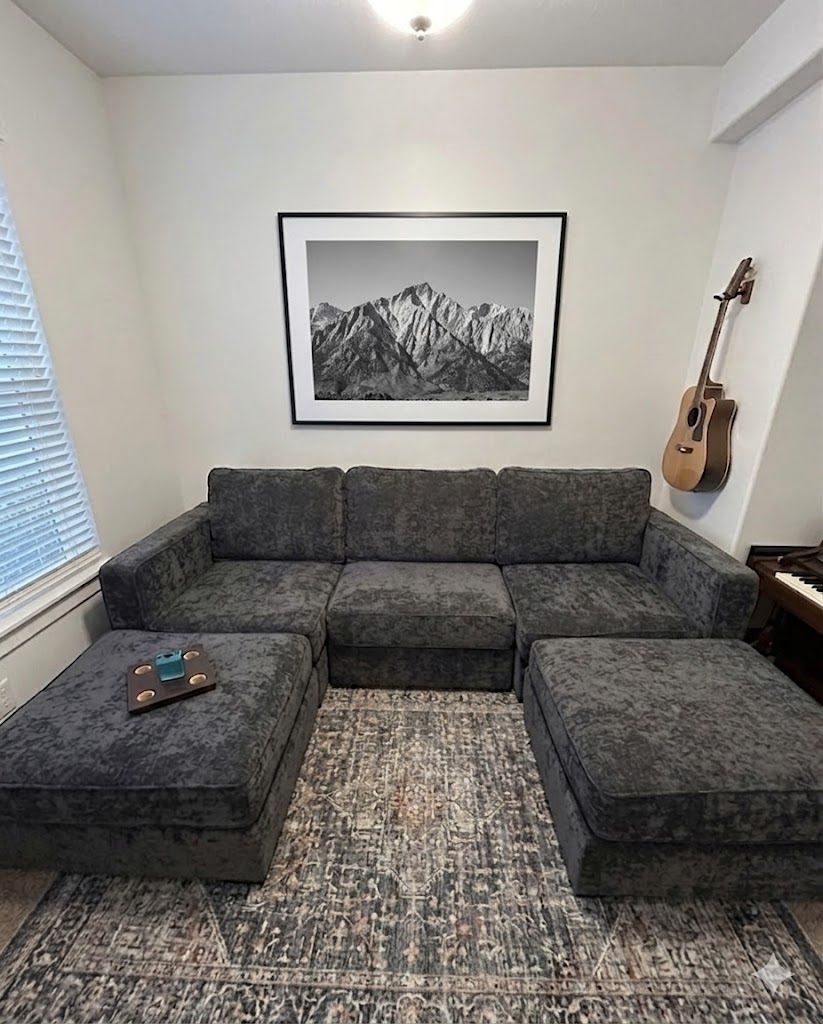 LoveSac with Double Chaise in Charcoal Gray