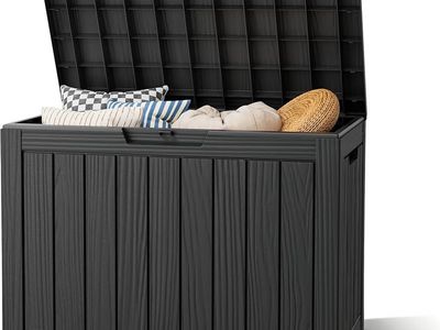 50 Gallon Outdoor Resin Deck Storage Box - Waterproof Lockable Lid