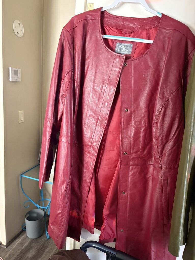 Red Leather Coat