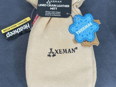 Kinco Axeman Kids Lined Grain Leather Mitts - Heatkeep Thermal Insulated Snow Mittens
