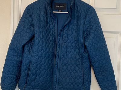 Lands' End Women's Blue Quilted Full-Zip Jacket Size XS/P