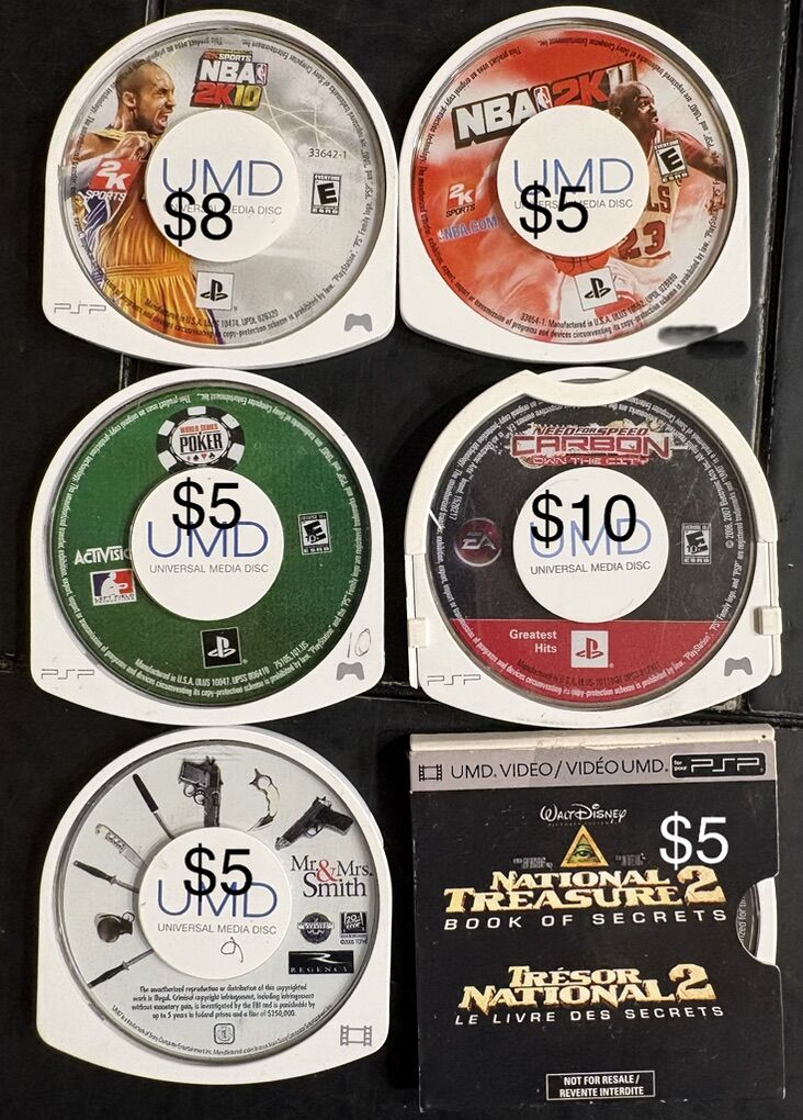 Psp Games Need For Speed, Nba,..