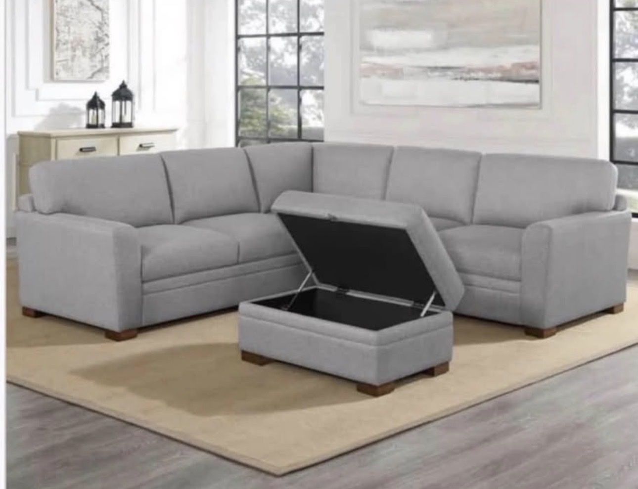 Sectional ottoman sofa fabric