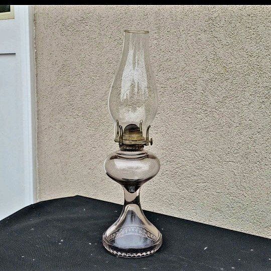 Vintage Clear Glass Oil Lamp