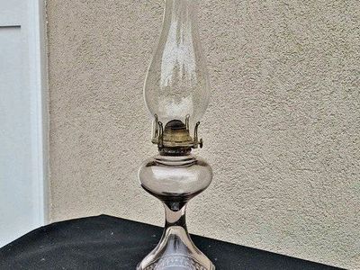 Vintage Clear Glass Oil Lamp