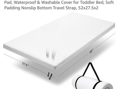 Modera Organic Cotton Covered Toddler Mattress Topper - 2-Inch Memory Foam with 2 fitted sheets
