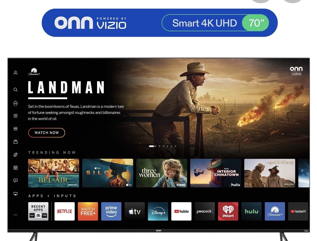 Onn Powered by Vizio 70" Smart 4K UHD TV with Wall Mount