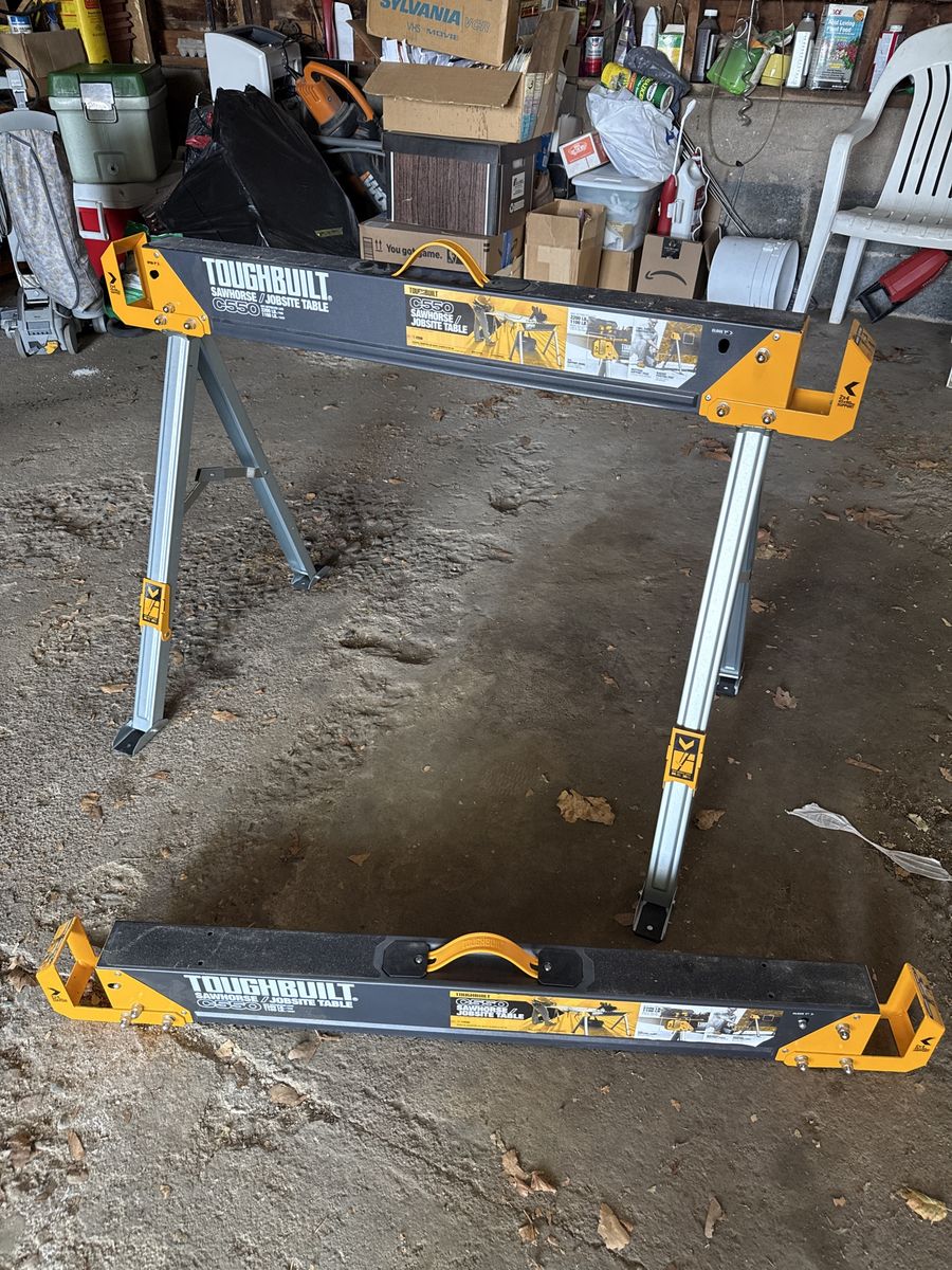 TOUGHBUILT C550 Sawhorse/Jobsite Table - Heavy Duty Portable Work Stand