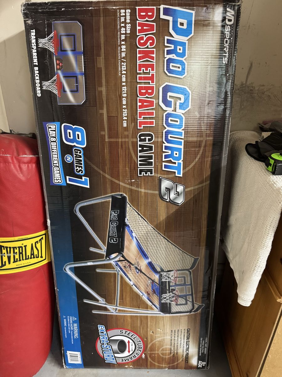 New MD Sports Pro Court 2 Arcade Basketball Game 8-in-1 Dual Shot