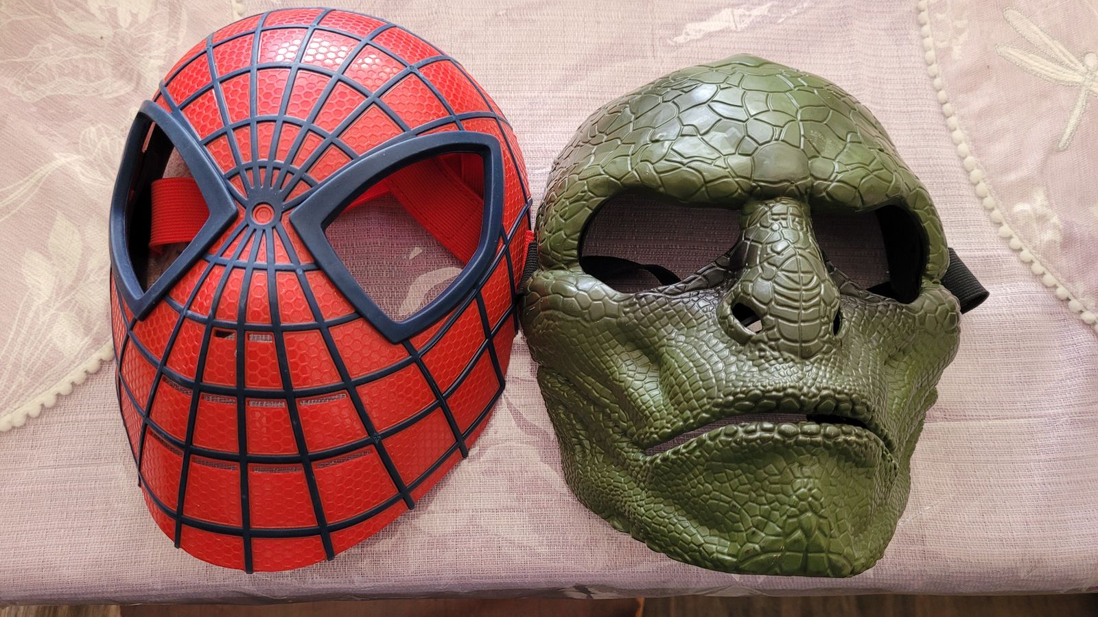 Spiderman and lizard masks
