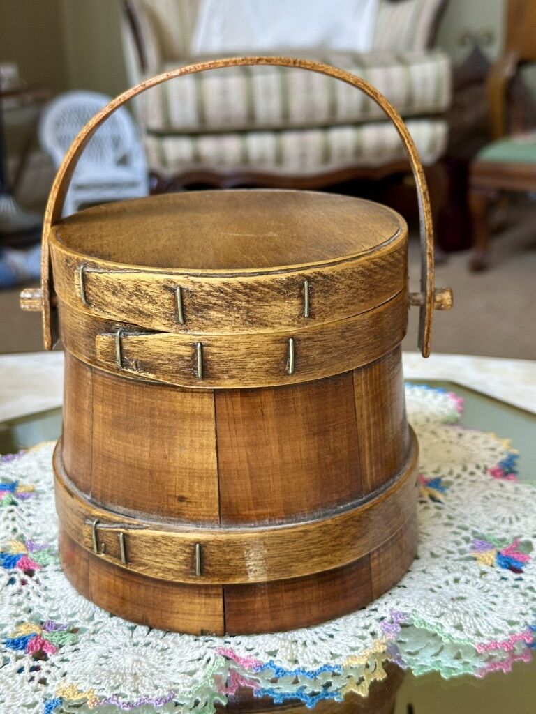 Primitive 19thCentury Firkin Sugar Bucket