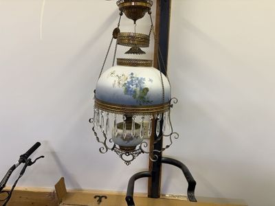 Antique Victorian Hanging Kerosene Chandelier