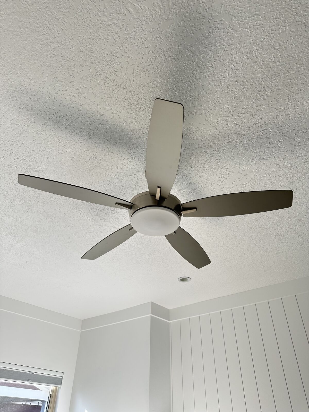 Two Silver Ceiling Fans