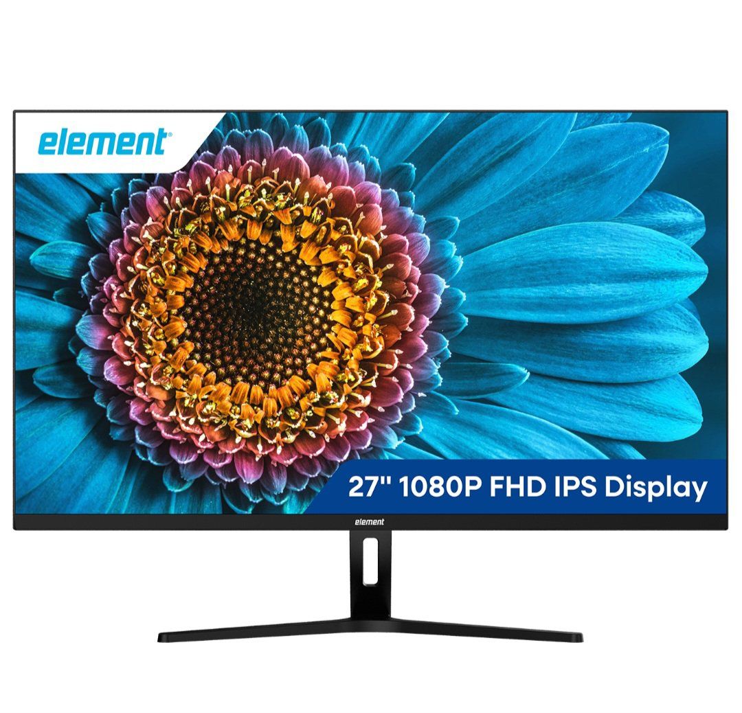 Element 27” 1080P IPS LCD 3-Side Frameless Computer Monitor – Black