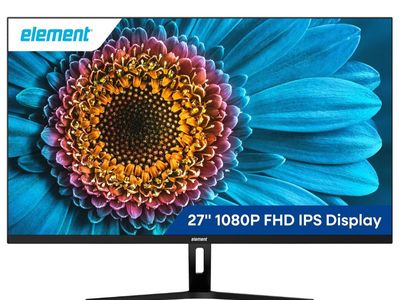 Element 27” 1080P IPS LCD 3-Side Frameless Computer Monitor – Black