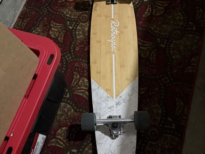 Retrospec Pintail Longboard Skateboard Bamboo Wood Marble Graphic Deck