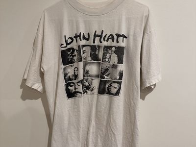 Vintage 1990 John Hiatt Stolen Moments Tour Concert T-Shirt White size xl