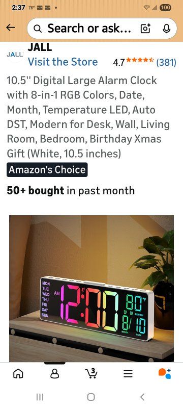 New in Box! Large 10.5inch Digital Alarm Clock