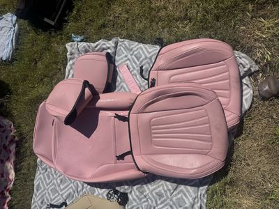 Pink and Beige Car Seat Covers