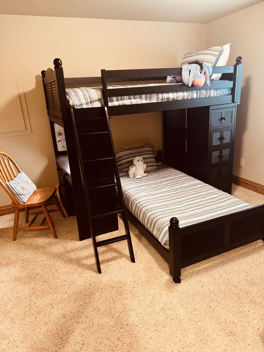 RC Willey Bunk Bed with Desk and Storage