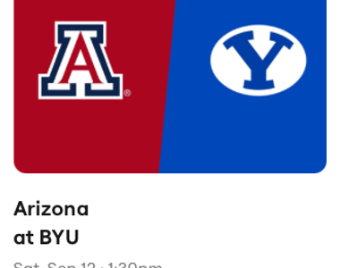 4 Aisle Seats Arizona at BYU Football