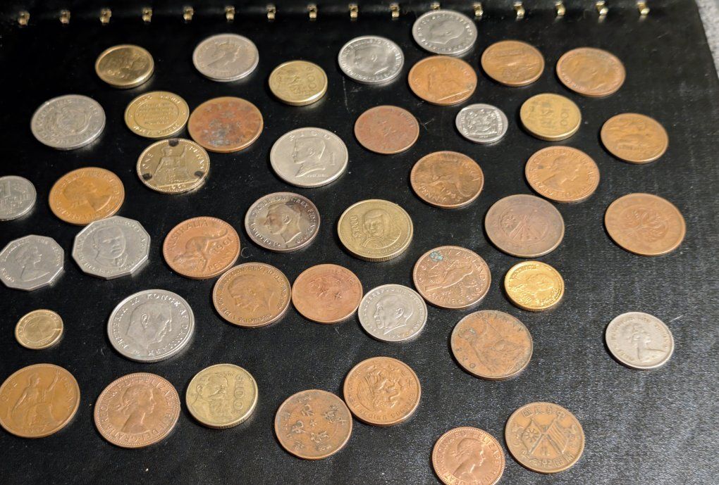 Lot Of 44 Mixed Vintage Coins From All Over The World