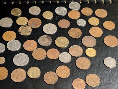 Lot Of 44 Mixed Vintage Coins From All Over The World