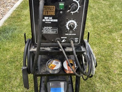 Chicago Electric Welding MIG 180 Wire Feed Welder with Cart & Accessories - Used