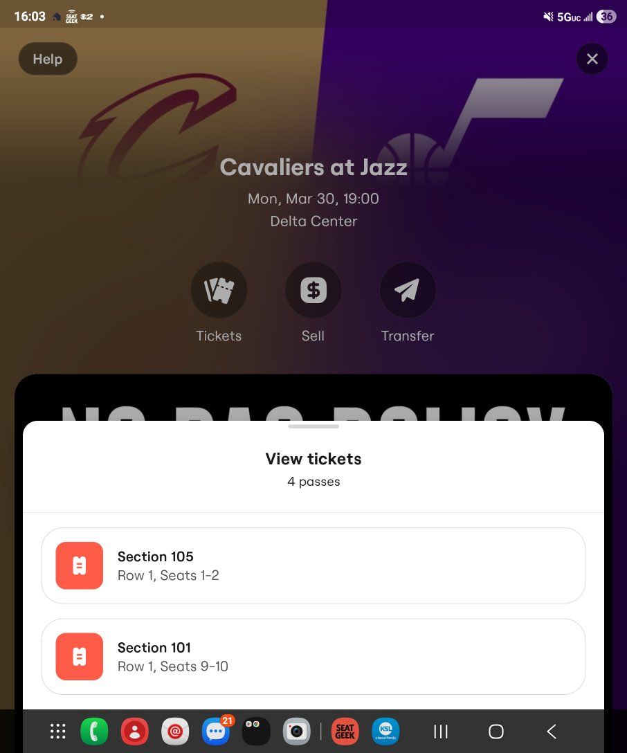 Jazz vs Cavaliers March 30th *2 FREE TIX INCLUDED*
