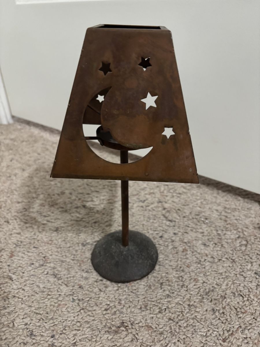 Tea Light Small & Shades Cut Out Moon Stars Rustic