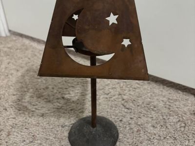 Tea Light Small & Shades Cut Out Moon Stars Rustic