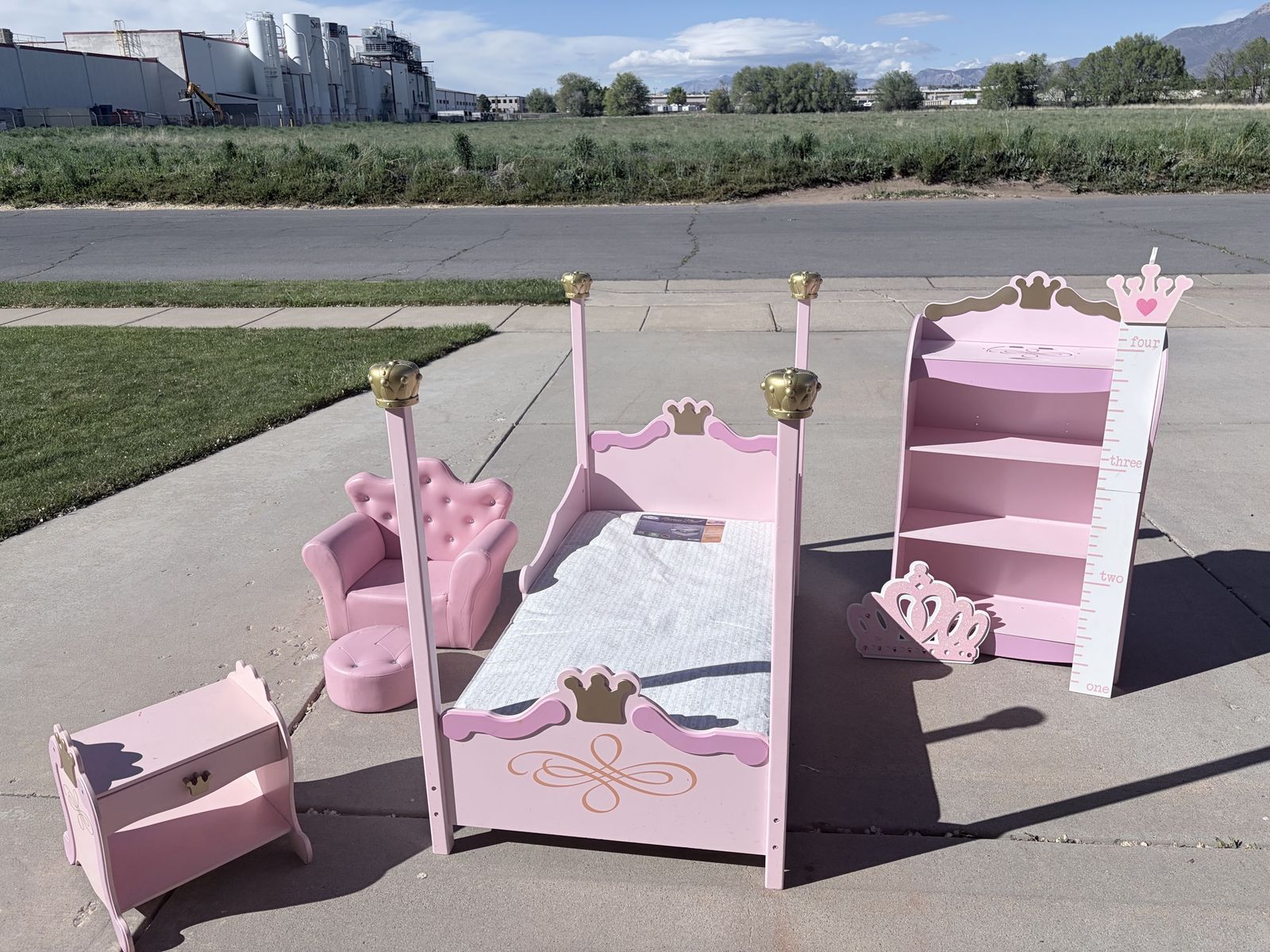 7 Piece Toddler Princess Bedroom Set