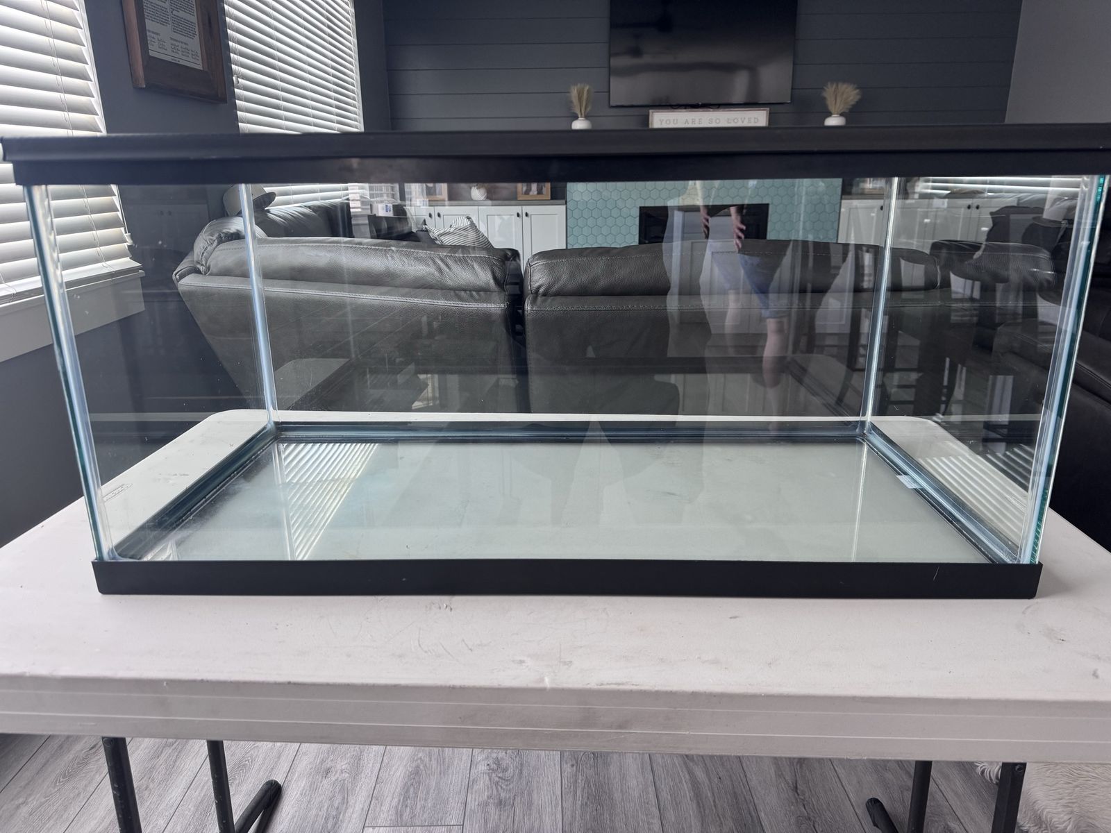 Large Glass Aquarium Tank with Mesh Lid - 40 Gallon Breeder Fish Reptile Terrarium