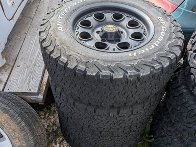 16 inch black rims and tires.