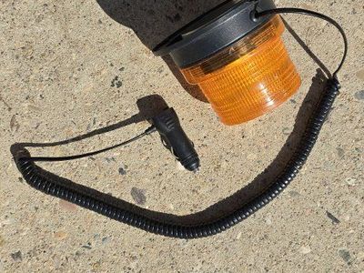 Amber Emergency Strobe Light, Magnetic Mount, 12V DC Plug, Hazard Warning Beacon