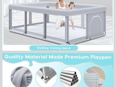 Large Baby Playpen for Babies and Toddlers, Baby Fence Play Pens for Indoor & Outdoor 74" ×50"