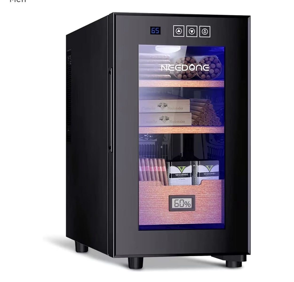 Needone 23L Electronic Humidor Cooler w/ Spanish Cedar Trays & Digital Control