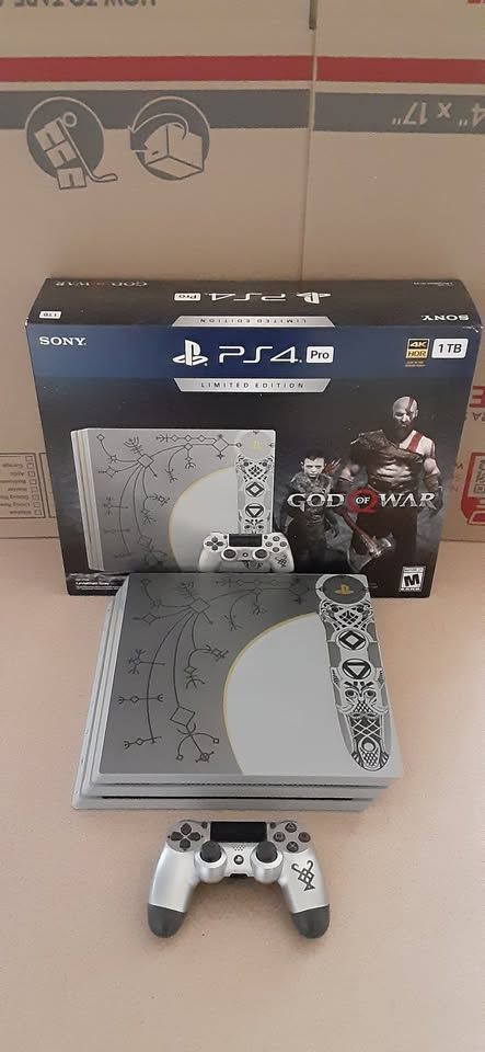 PS4 Pro 1TB “God of War” Limited Edition – Good Condition – Includes Games & Box