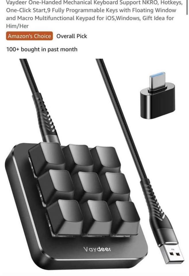 One-Handed Programmable Keyboard