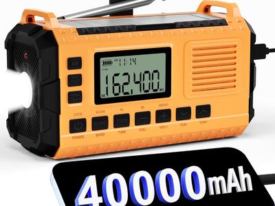 NEW Emergency Weather Radio 15W Fast Charge, 40000mAh Portable Solar Power Bank, Multi-Function Flashlight & SOS Alarm