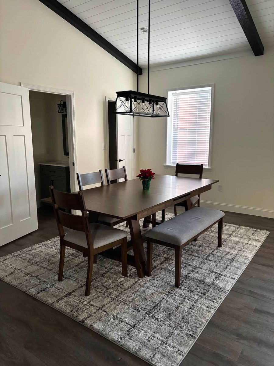 Dining table with drop down extender
