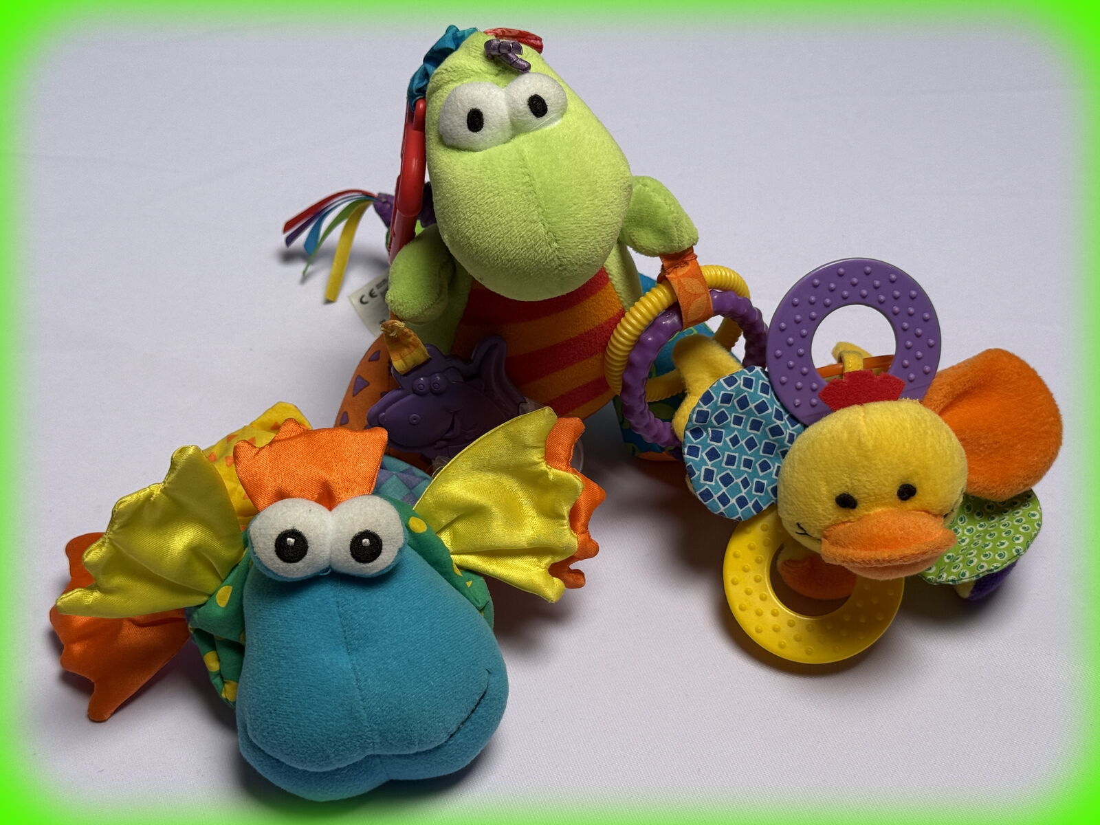 Lamaze, Infantino & The First Years - x3 Plush (Sensory) Baby Toys