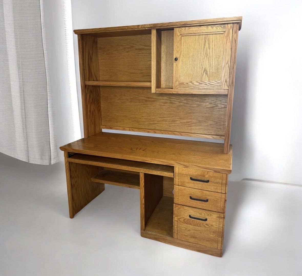 Oak computer desk