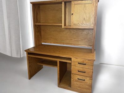 Oak computer desk
