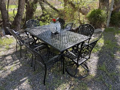 Outdoor Cast Metal Outdoor Patio Table 8 Chairs