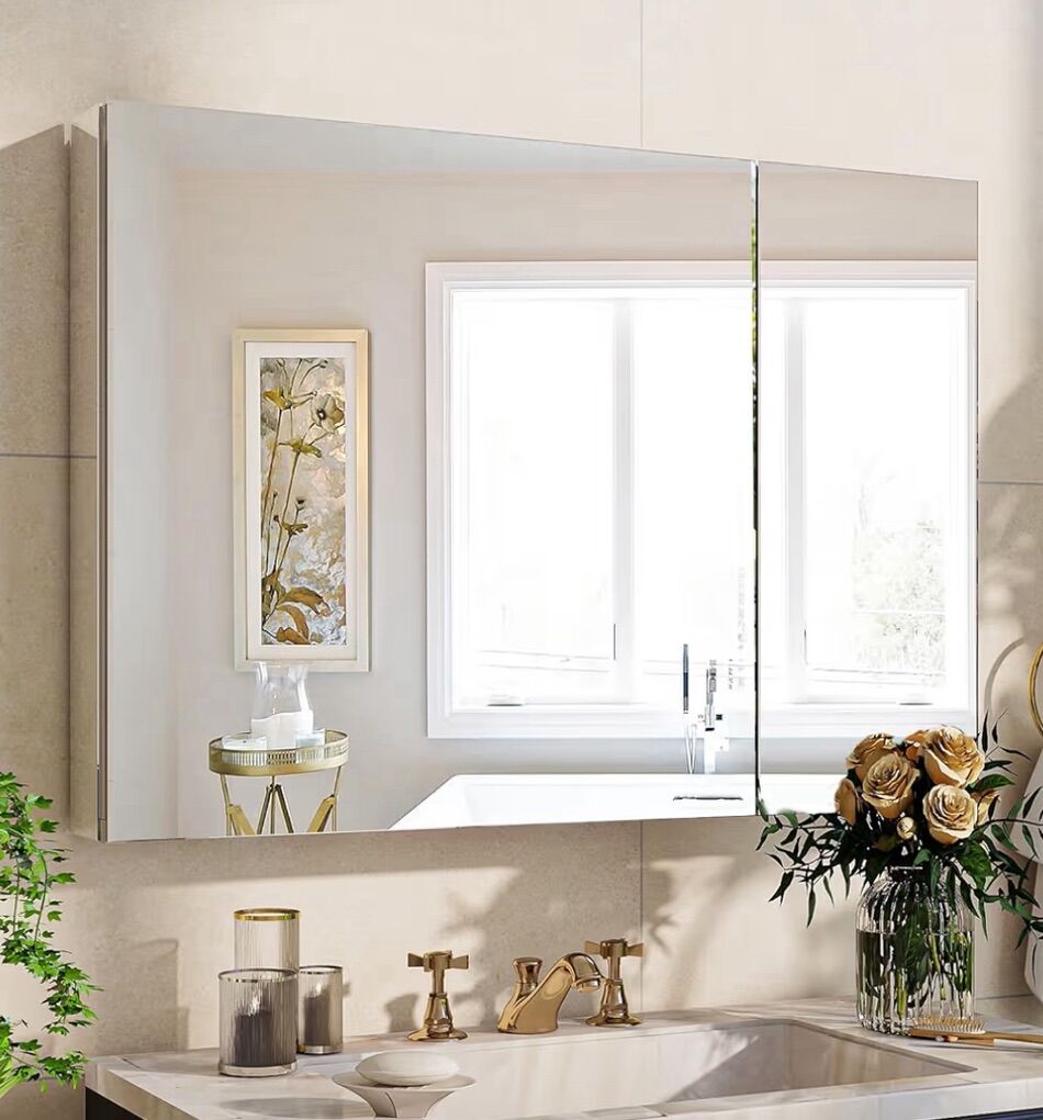 New Large Full Mirror Double Door Medicine Cabinet