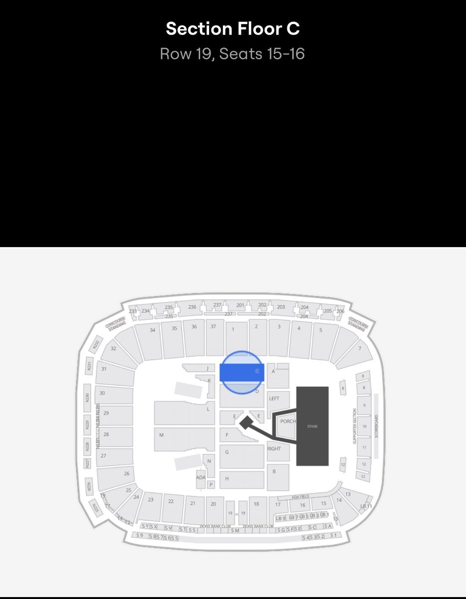 Noah Kahan The Great Divide Tour - 2 Floor Tickets (Section C, Row 19)