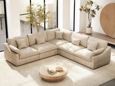 CLOUD COUCH Khaki Brand New Modular Sectional Sofa – Save $400+!